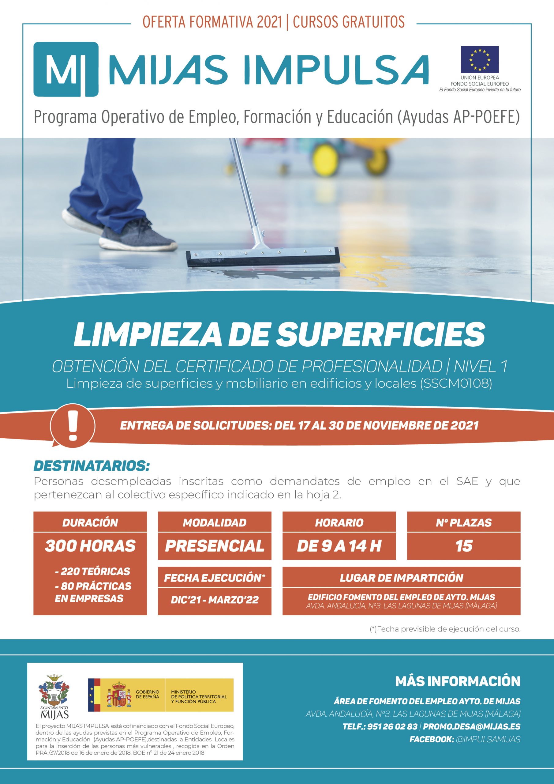 Curso Limpieza de Superficies mijas impulsa poefe