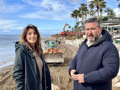 El Ayuntamiento de Mijas ejecuta ya la obra de reconstrucción del tramo de Senda Litoral en El Capricho derribado por los temporales