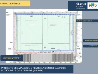 El Ayuntamiento de Mijas abre el plazo de presentación de ofertas para el proyecto de remodelación del campo de fútbol de La Cala