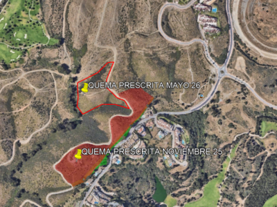 Mijas colabora con INFOCA en una nueva quema preventiva localizada en la zona alta de El Chaparral