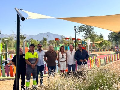 Mijas avanza en la instalación de 6.000 metros cuadrados de toldos en el Gran Parque para mejorar el uso de la instalación      